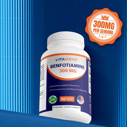 Vitamatic Benfotiamine 300 mg – 90 Vegetarian Capsules | Vitamin B1