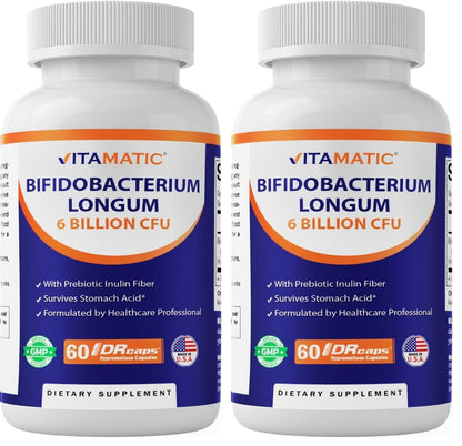 Vitamatic Bifidobacterium Longum 6B CFU DR Capsule – Pack of 2 (60 Count)