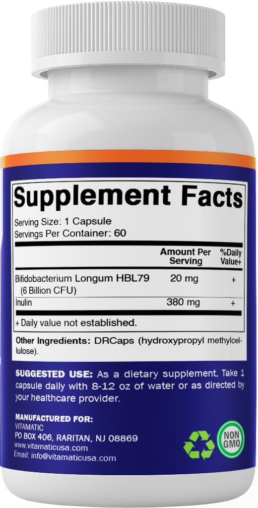 Vitamatic Bifidobacterium Longum 6B CFU DR Capsule – Pack of 2 (60 Count)