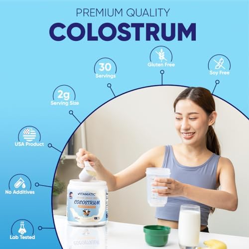 Vitamatic Bovine Colostrum 30% IgG Powder – Gut Health & Immune Support (60g, Unflavored)