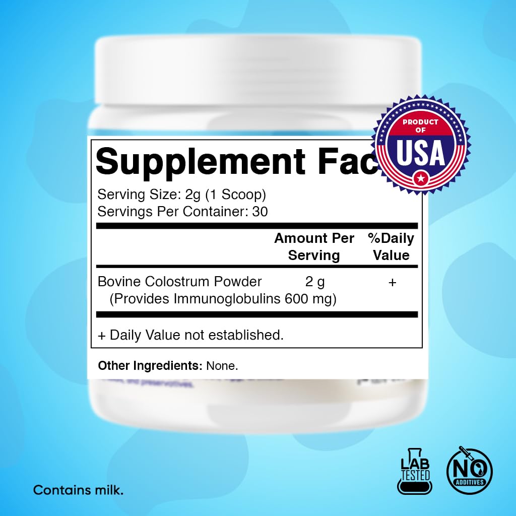 Vitamatic Bovine Colostrum Powder 30% IgG - 60g (2-Pack) for Gut Health & Immunity
