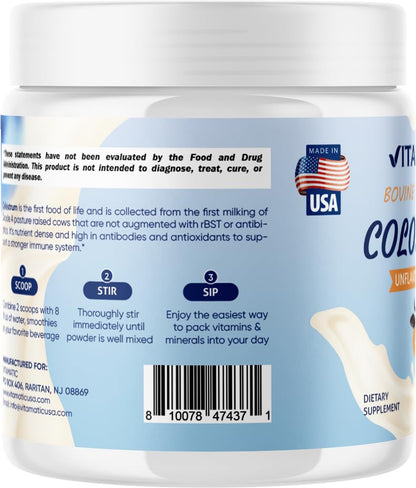 Vitamatic Bovine Colostrum Powder 30% IgG - 60g (2-Pack) for Gut Health & Immunity