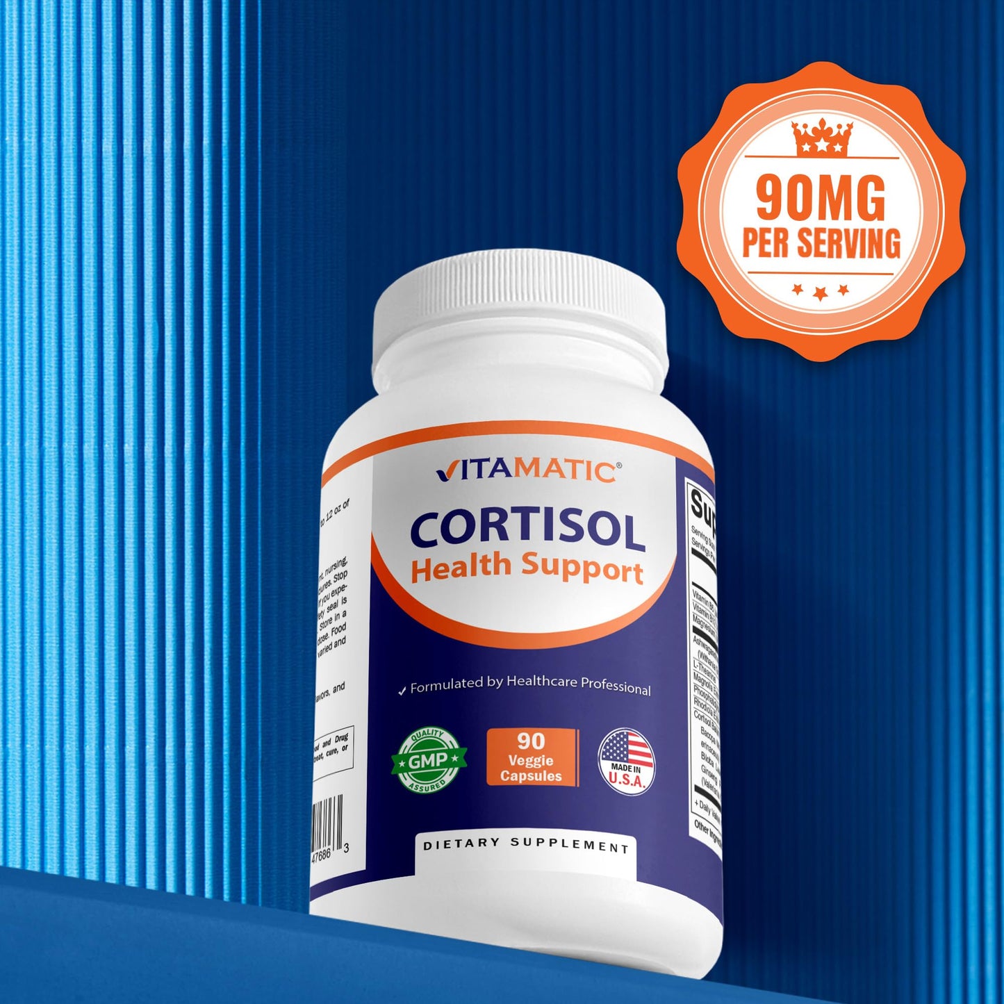 Vitamatic Cortisol Health Support - 90 Veggie Capsules | Adaptogenic & Nootropic