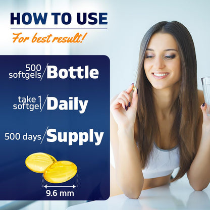 Vitamatic Vitamin D3 5000 IU (125 mcg) – 500 Softgels Olive Oil-Based Formula