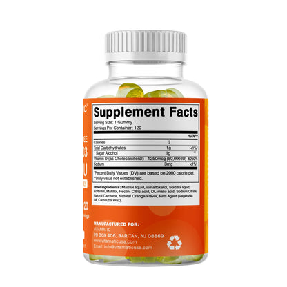 Vitamatic Sugar Free Vitamin D3 50,000 IU Weekly Gummies - 2 Pack