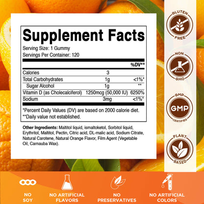 Vitamatic Sugar Free Vitamin D3 50,000 IU Weekly Gummies - 2 Pack