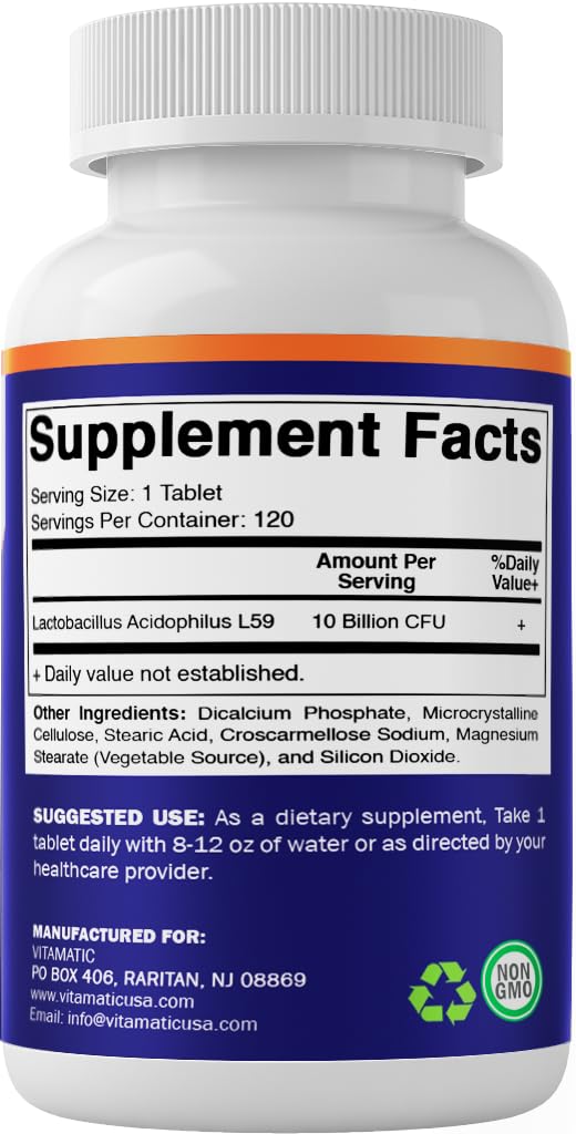 Vitamatic Probiotic 240 Tablets – 10B CFU Acidophilus, 5X Potency