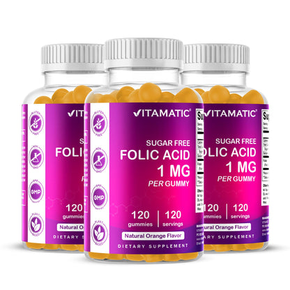 Vitamatic Folic Acid Gummies 1000 mcg - Prenatal Vegan Vitamin