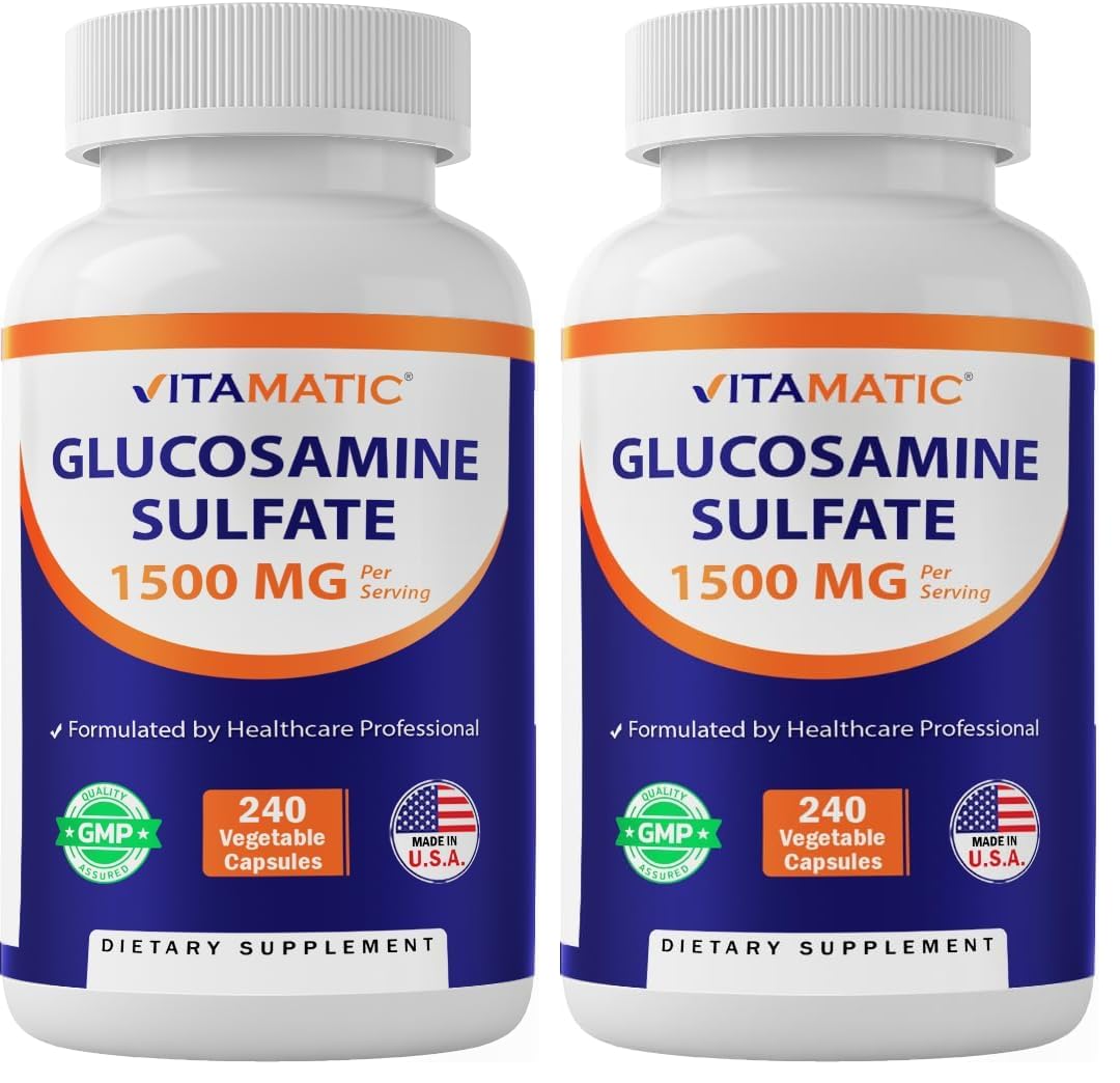 Vitamatic Glucosamine Sulfate 1500mg – 120 Servings, 240 Capsules (Pack of 2)