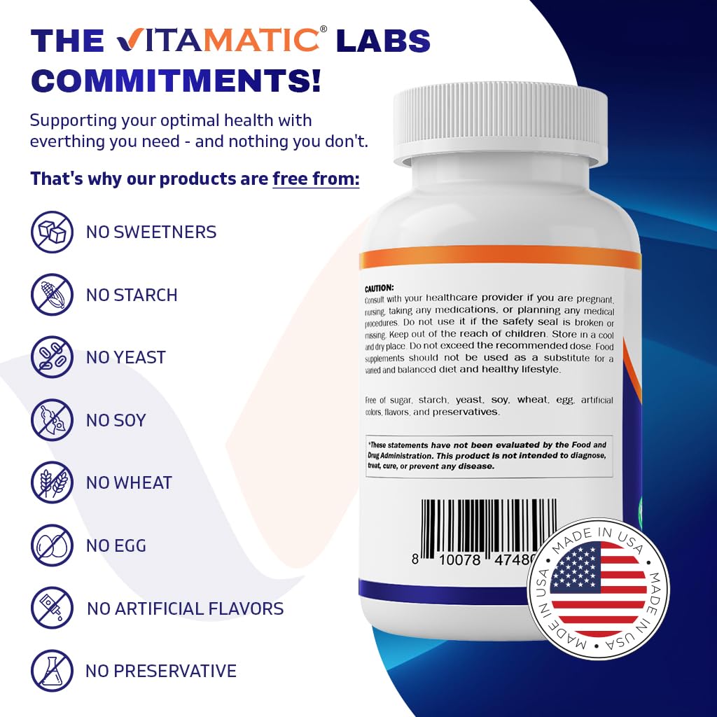 Vitamatic Glycine 2000mg per Serving – 300 Count, Non-GMO, Gluten Free