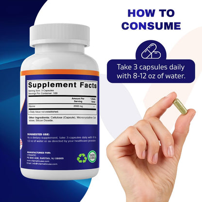 Vitamatic Glycine 2000mg – 300 Count, Non-GMO, Gluten Free (2 Pack)