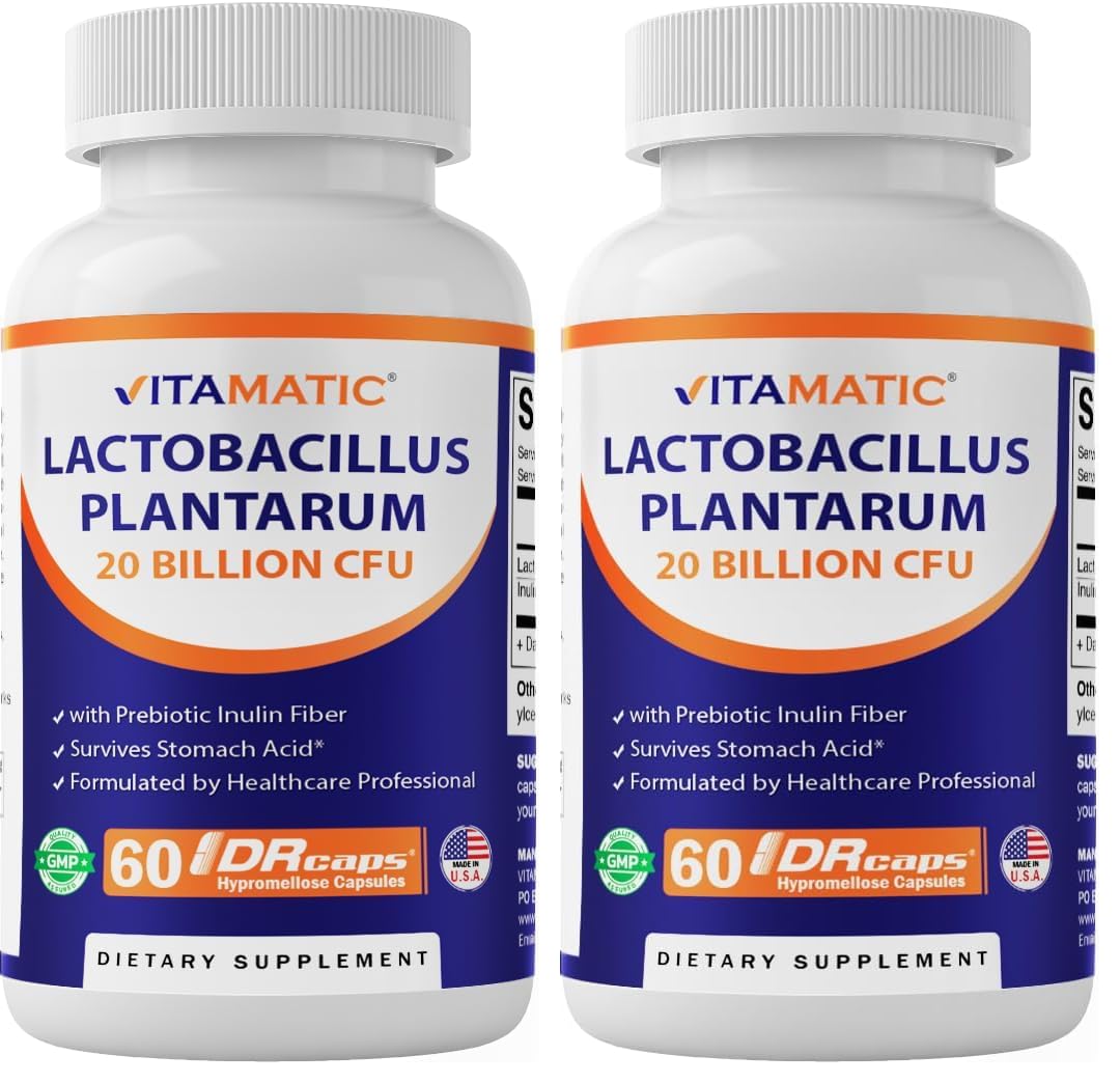 Vitamatic Lactobacillus Plantarum 20B CFU DR Capsule 60 Count Pack of 2