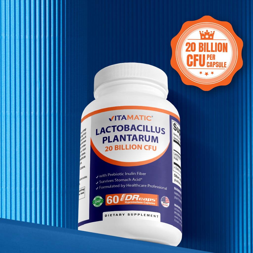 Vitamatic Lactobacillus Plantarum 20B CFU DR Capsule 60 Count Pack of 2