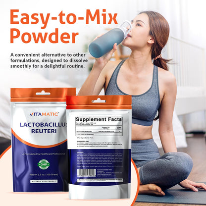 Vitamatic Lactobacillus Reuteri Probiotic Powder - Digestive Health | 100 g | 100 Servings