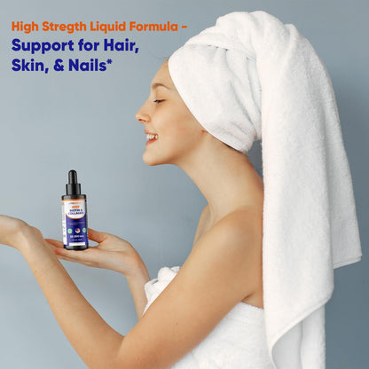 Vitamatic Liquid Biotin & Collagen Drops – 50,000 mcg, 2 oz – Hair, Skin & Nails