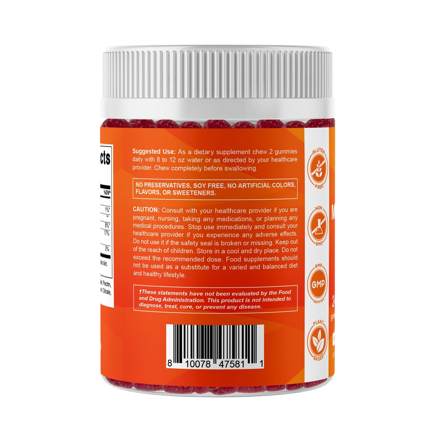 Vitamatic Magnesium Citrate Gummies 600mg per Serving | 240 Vegan Gummies | Raspberry Flavor