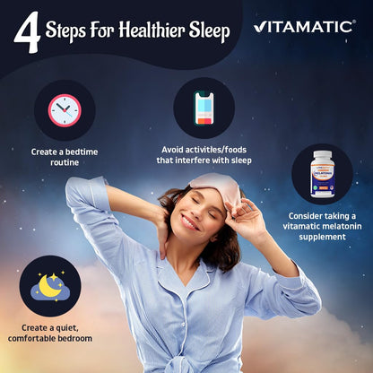 Vitamatic Melatonin 10 mg Tablets | Vegetarian, Non-GMO, Gluten-Free | 365 Tablets (1-Year Supply)