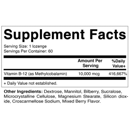 Vitamatic Methyl B12 10,000 mcg – 60 Lozenges | Energy & Nerve Health
