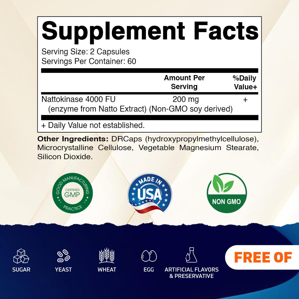 Vitamatic Nattokinase 2 Packs - 4,000 FU, Delayed Release | Made in USA