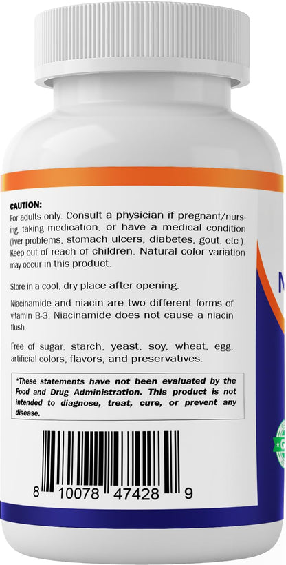 Vitamatic Niacinamide 500 mg 240 Tablets - Flush Free Vitamin B3 - Pack of 2