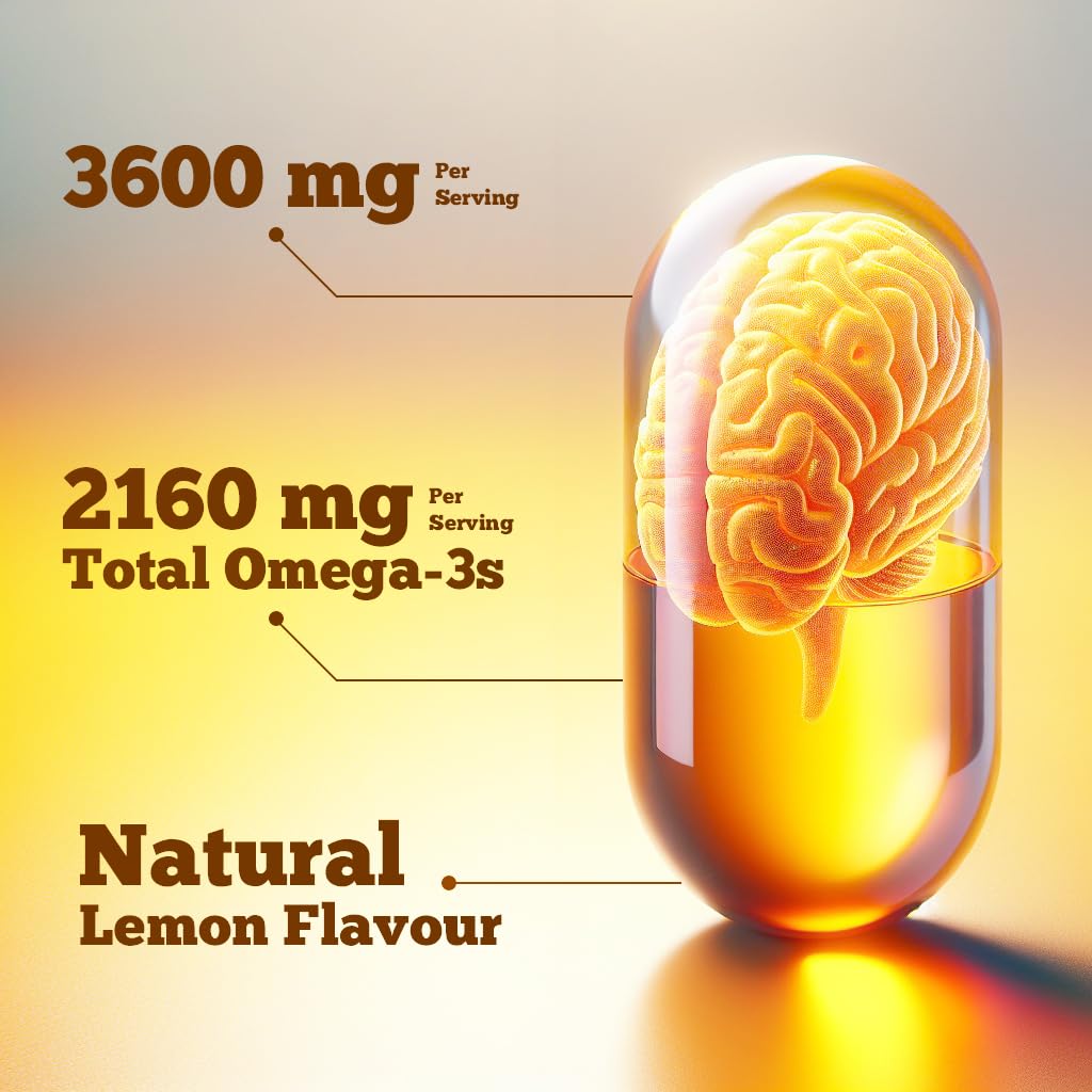 Vitamatic Omega-3 Fish Oil 3600mg per Serving – 180 Burpless Lemon Softgels