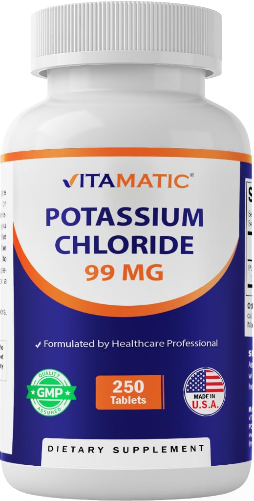 Vitamatic Potassium 99mg - 250 Tablets | Potassium Chloride, Electrolyte Support