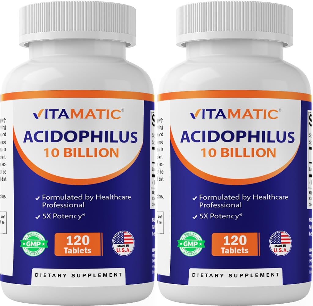 Vitamatic Probiotic 240 Tablets – 10B CFU Acidophilus, 5X Potency