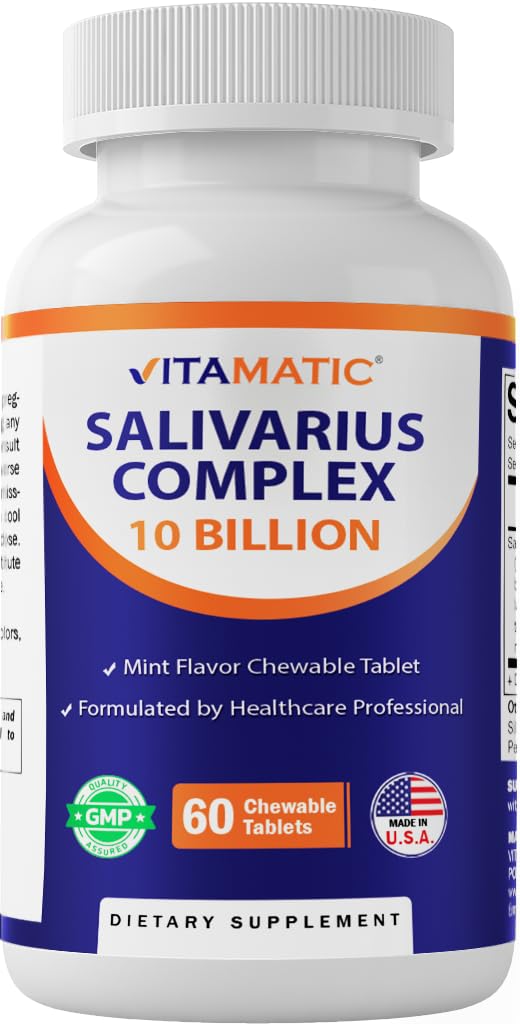 Vitamatic Salivarius Complex Mint Chewables 60 Count – Probiotic Oral Health