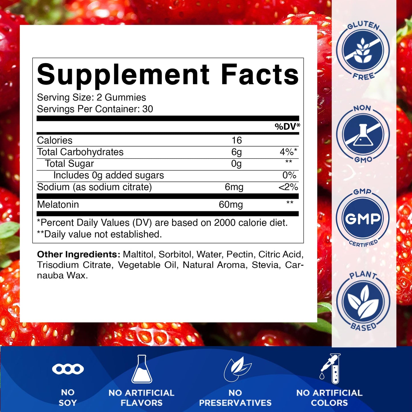 Vitamatic Sugar Free Melatonin Gummies 60 mg – 60 Veg Gummies, Pack of 2