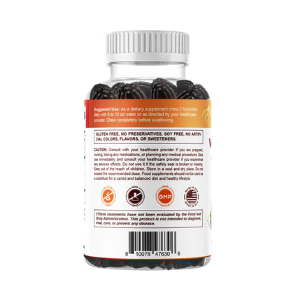 Vitamatic Valerian Root Chamomile Gummies – 6000 mg per Serving, Mixed Berry – 60 Gummies | Non-GMO, Gluten-Free