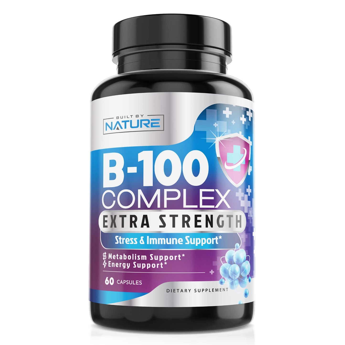 Vitamin B Complex + Vitamin C - Immune, Energy & Metabolism Support | 60 Caps | Vegan