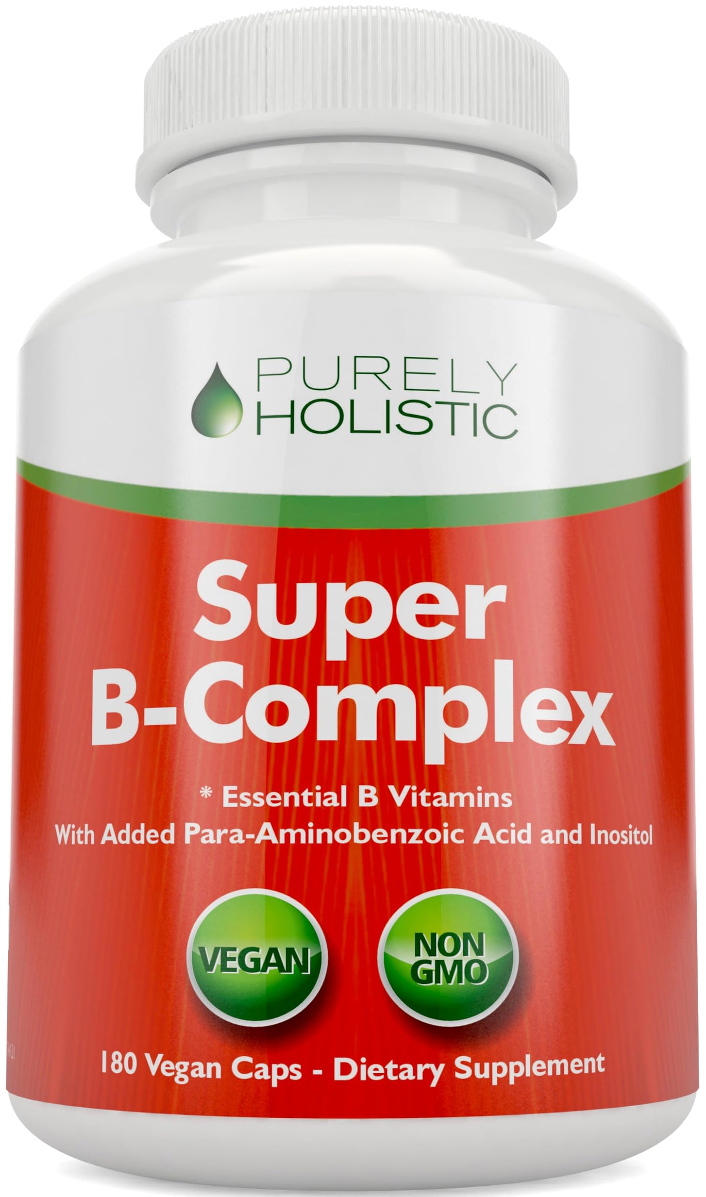 Vitamin B Complex - 8 B Vitamins with Choline & Inositol | 180 Vegan Capsules | 6 Month Supply | Made in USA