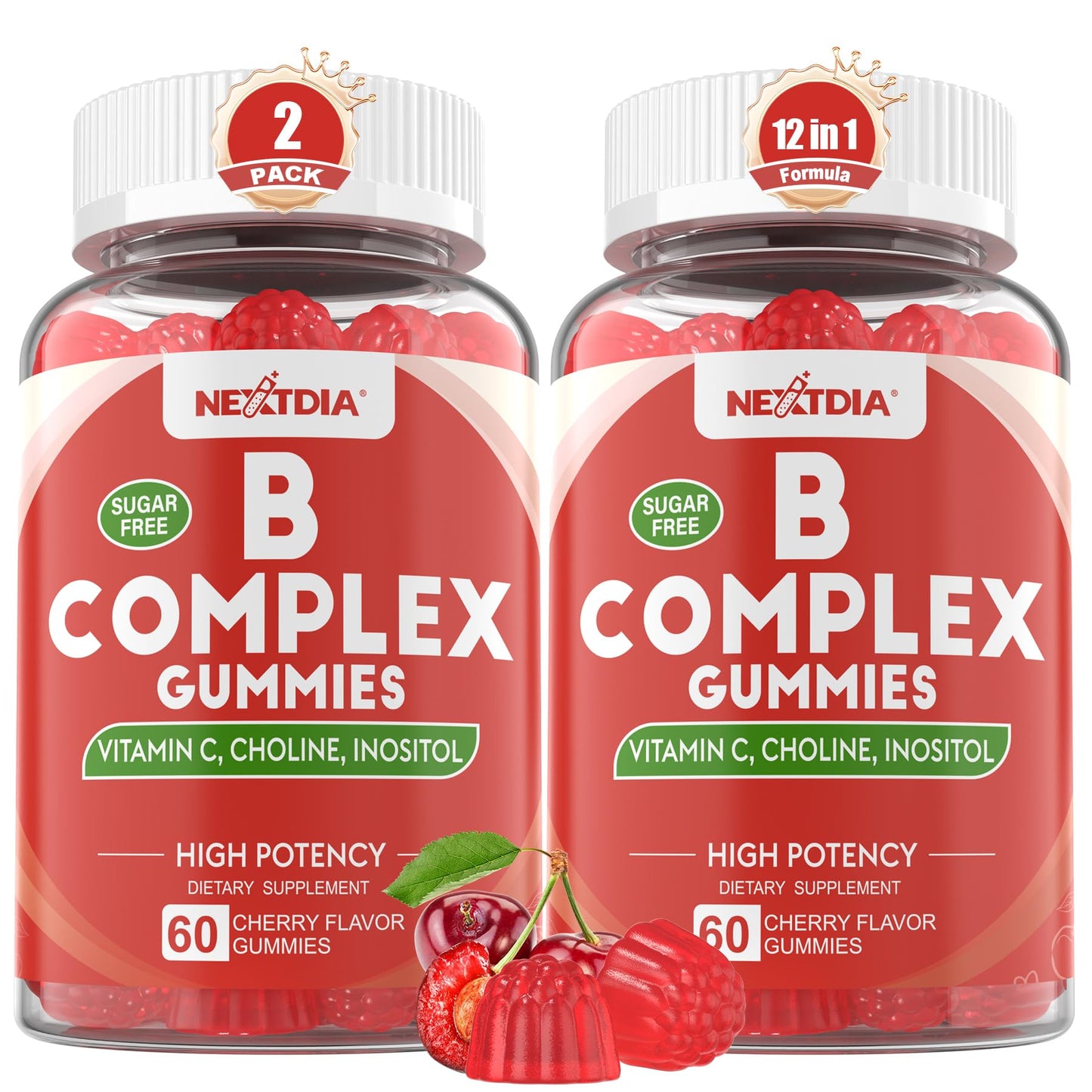 Vitamin B Complex Gummies – Vegan B Vitamins with 2000 mcg Methyl B12, Methyl Folate, Plus Choline + Inositol | Vitamin C + Zinc for Energy, Mood & Immunity – 120 Gummies