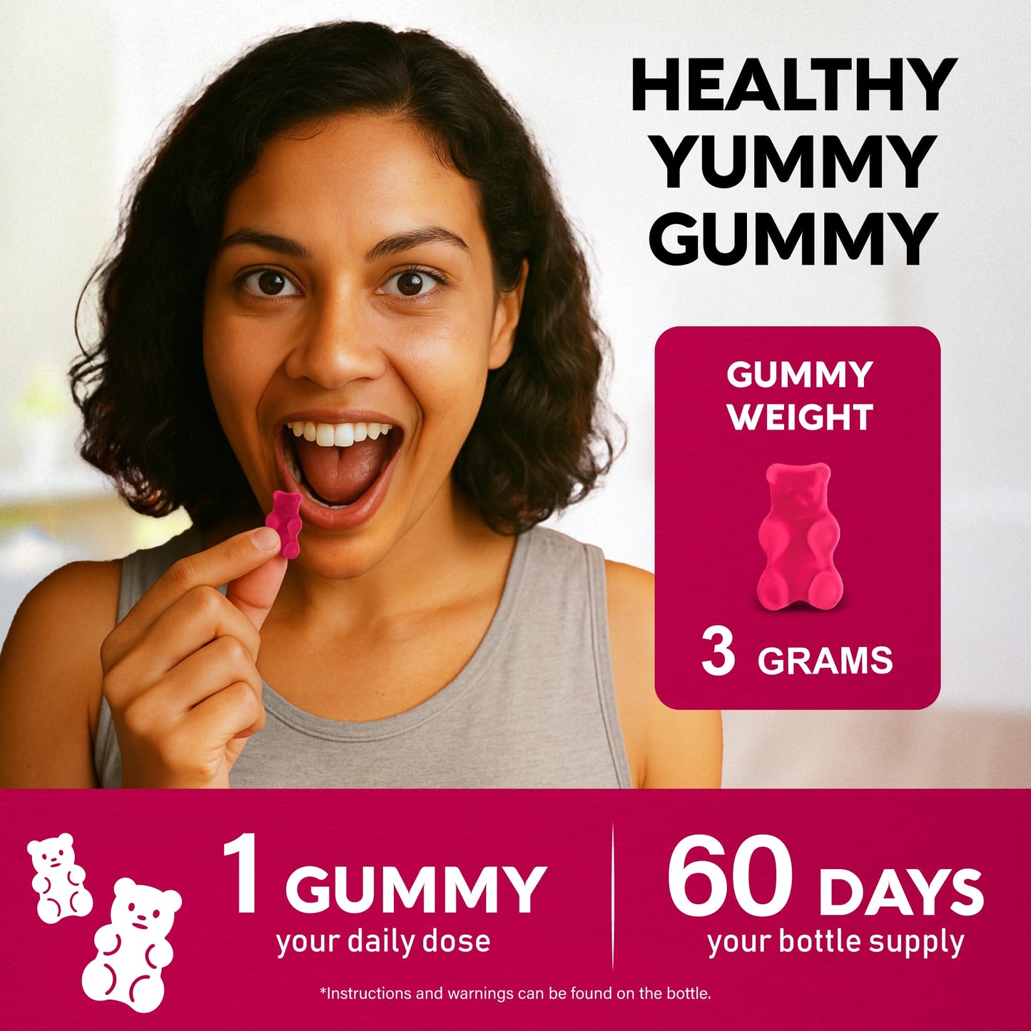 Vitamin B-Complex Gummies for Women & Men - B1-B12 + Vitamin C & Choline - Berry Flavor, Vegan (60 Gummies)