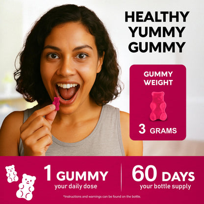 Vitamin B-Complex Gummies for Women & Men - B1-B12 + Vitamin C & Choline - Berry Flavor, Vegan (60 Gummies)
