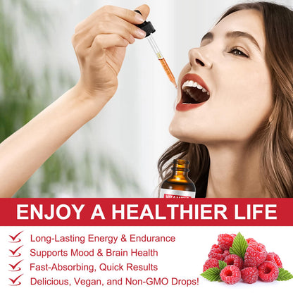 Vitamin B Complex Liquid Drops – Vegan B12 (Methylcobalamin) with B1, B3, B6, B9 and Niacin – 40 Servings