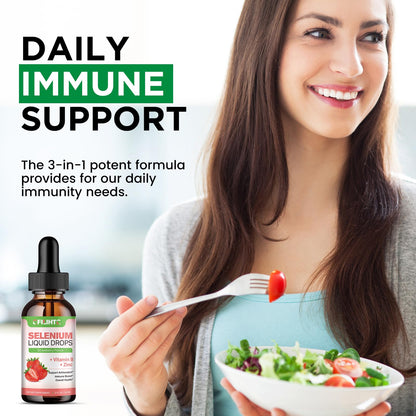 2 Pack Selenium Liquid Drops - 200mcg, Vitamin B Complex & Zinc, Strawberry Flavor | Immune Support & Heart Health