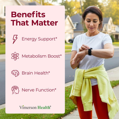 Vitamin B12 1000 mcg – Chewable Methylcobalamin B12 for Energy & Metabolism – Vegan Cherry Flavor