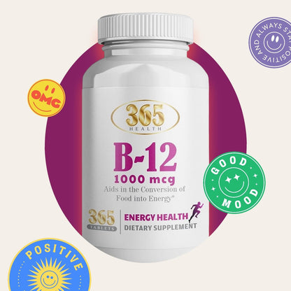 365 Health by HEALTHLIFE Vitamin B12 1000mcg Tablets - Energy Metabolism Support