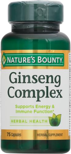 Ginseng Complex Capsules by Nature's Bounty – Vitality & Immune Support, 75 Capsules