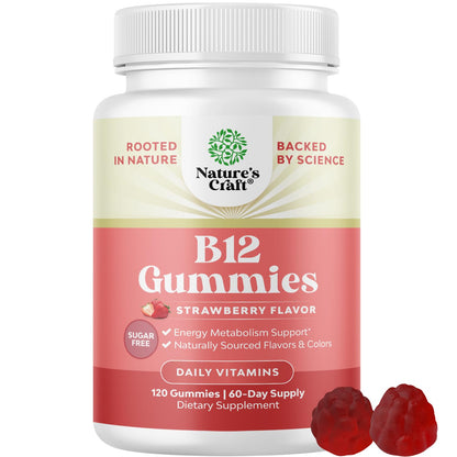 Vitamin B12 Gummies for Adults - Sugar Free 1000 mcg | Energy & Mood Support