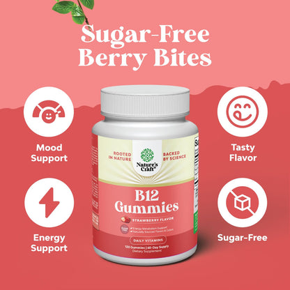 Vitamin B12 Gummies for Adults - Sugar Free 1000 mcg | Energy & Mood Support