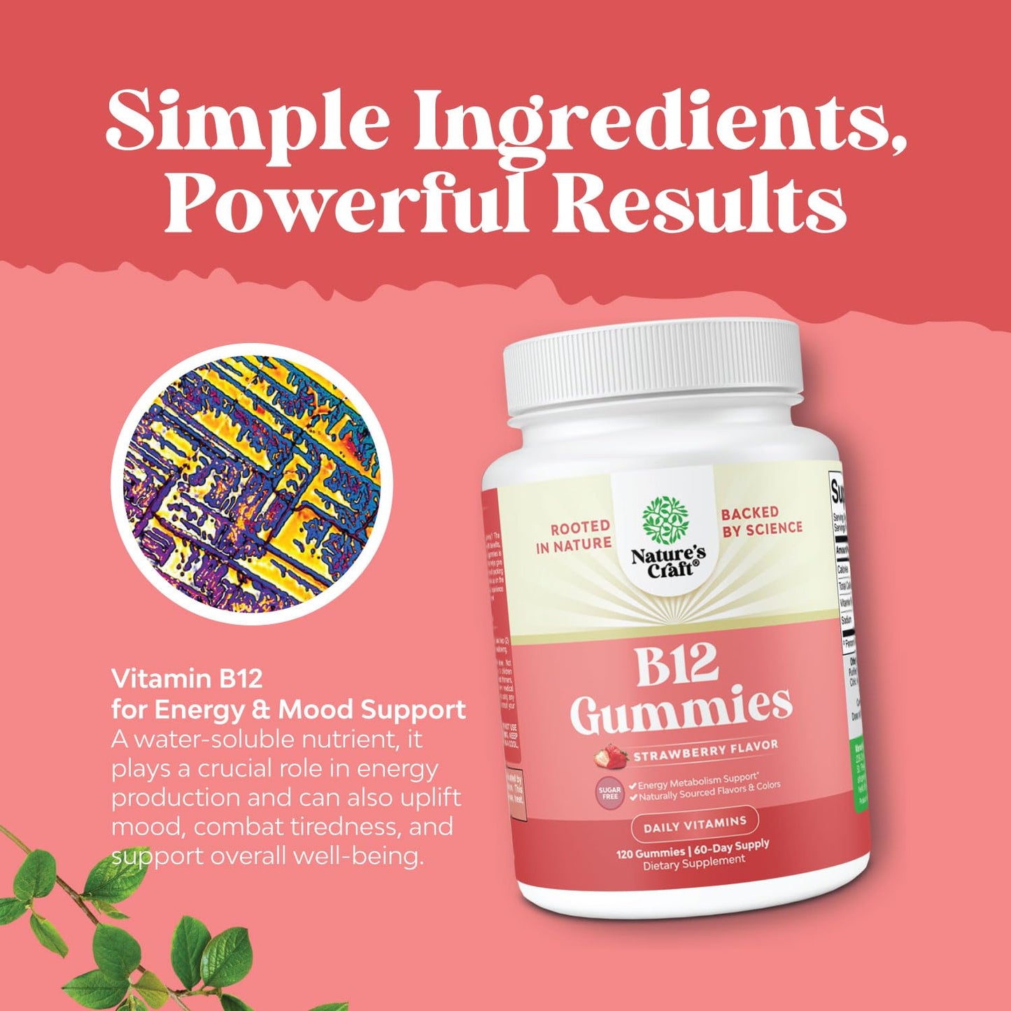 Vitamin B12 Gummies for Adults - Sugar Free 1000 mcg | Energy & Mood Support