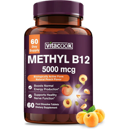 Vitamin B12 Sublingual 5000mcg — Methylcobalamin for Energy & Nerve
