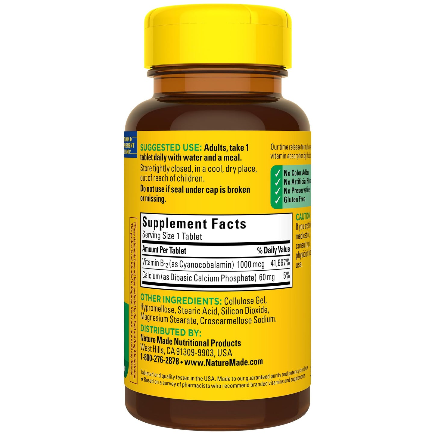 Nature Made Vitamin B12 1000 mcg Time Release Tablets – 75 Day Supply