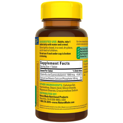 Nature Made Vitamin B12 1000 mcg Time Release Tablets – 75 Day Supply