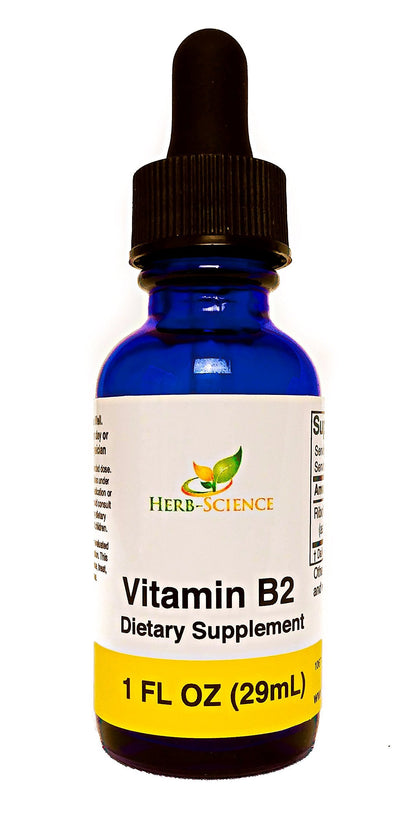 Herb-Science Vitamin B2 Drops – Riboflavin Liquid, Hair & Skin Support (1 oz)