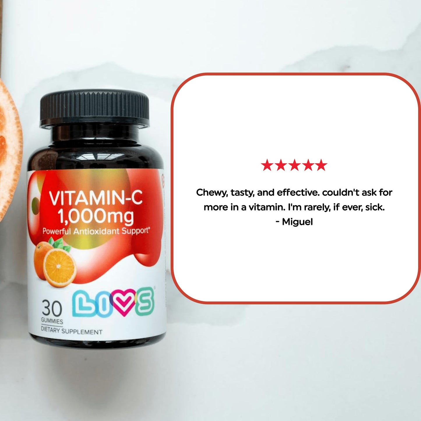 Vitamin C 1000mg Gummies for Kids & Adults | Vegan, Non-GMO, Gluten-Free