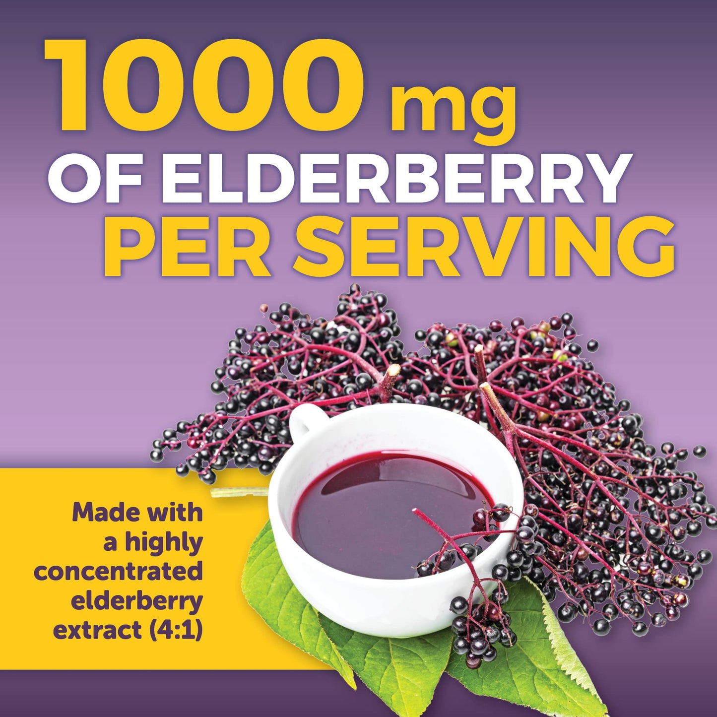 Viva Naturals Elderberry 5-in-1 Immunity Supplement - Vitamin C, D3 & Zinc