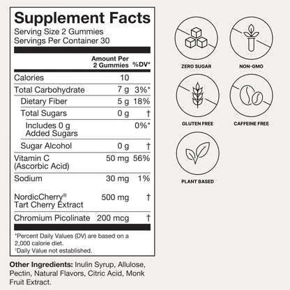 Humann Tart Cherry Gummies – NSF Certified Sport, Sugar-Free & Vegan BritishVita | Premium UK Vitamins & Wellness Supplements